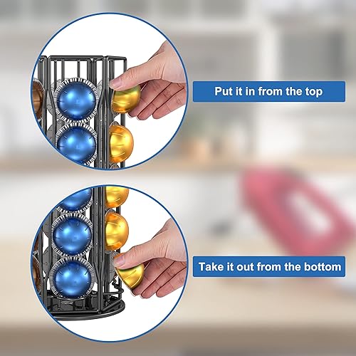 Miniatura 5 de Soporte para cápsulas de café para Nespresso Vertuolina, ZECENN Nespresso Vertuo, soporte para carrusel de almacenamiento, organizador de cápsulas