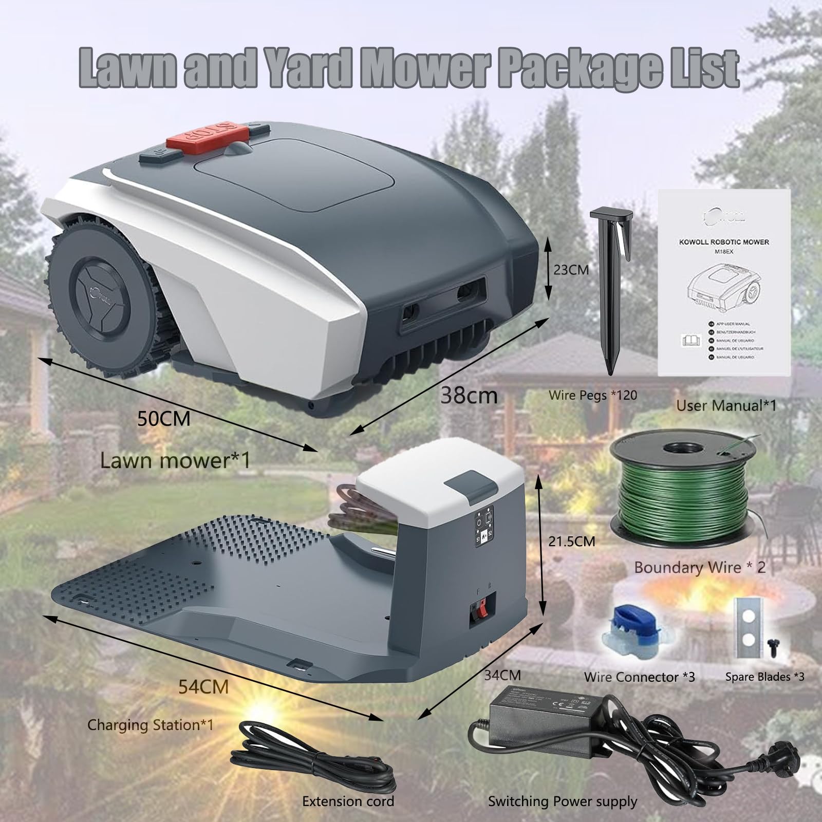 Cortacésped robótico automático, cortacésped robótico para Jardines pequeños de hasta 1000 m² para césped Bien Cuidado con Control de aplicación ultrasilencioso