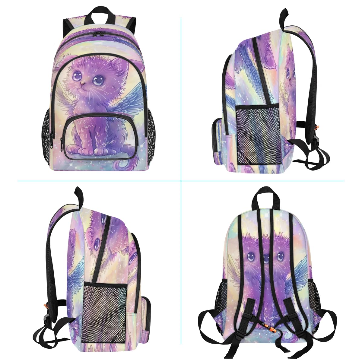 TropicalLife Angel Süße Katzen-Rucksäcke, Mehrzweck-Rucksack für Kinder, Mädchen, Jungen, Männer, Frauen, großer Rucksack, Schule, Büchertasche, lässiger Laptop-Tagesrucksack, farbig, Big