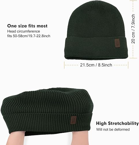 Miniatura 3 de Wmcaps Gorro de invierno para hombres y mujeres, gorro de punto suave y cálido con forro polar