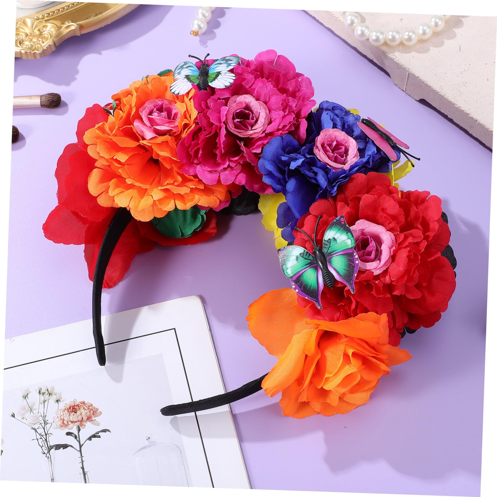 Diadema Floral Flores de Plástico para Novia y Damas