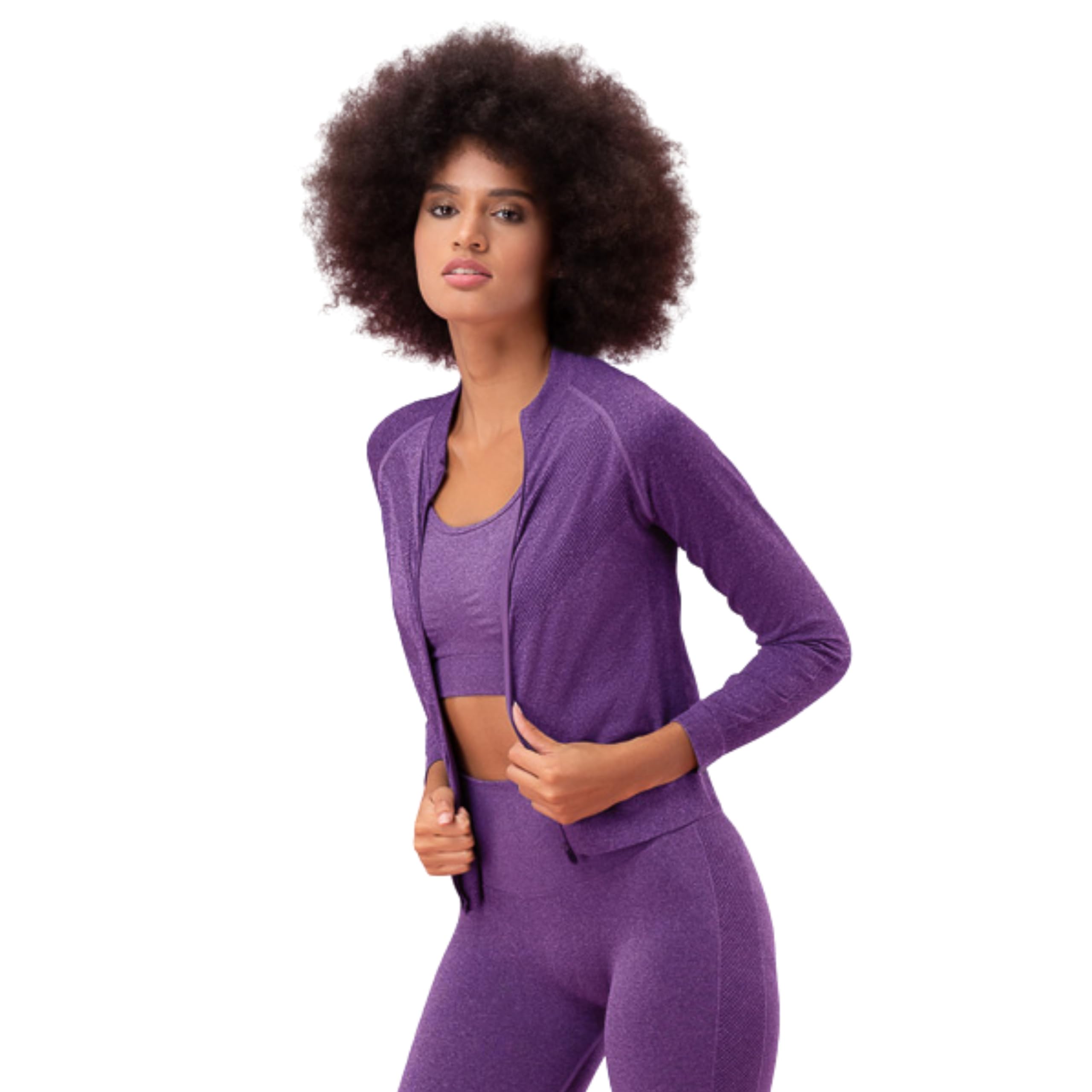 FOCENZA Felpa Donna con Zip Senza Cappuccio Microfibra | Ideale per Sport