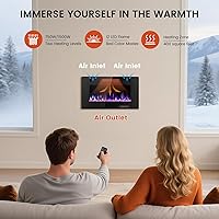 Vista 3 de Chimenea eléctrica de 30 pulgadas para empotrar y colocar en la pared, chimenea eléctrica con control remoto, calentador de chimenea, chimenea