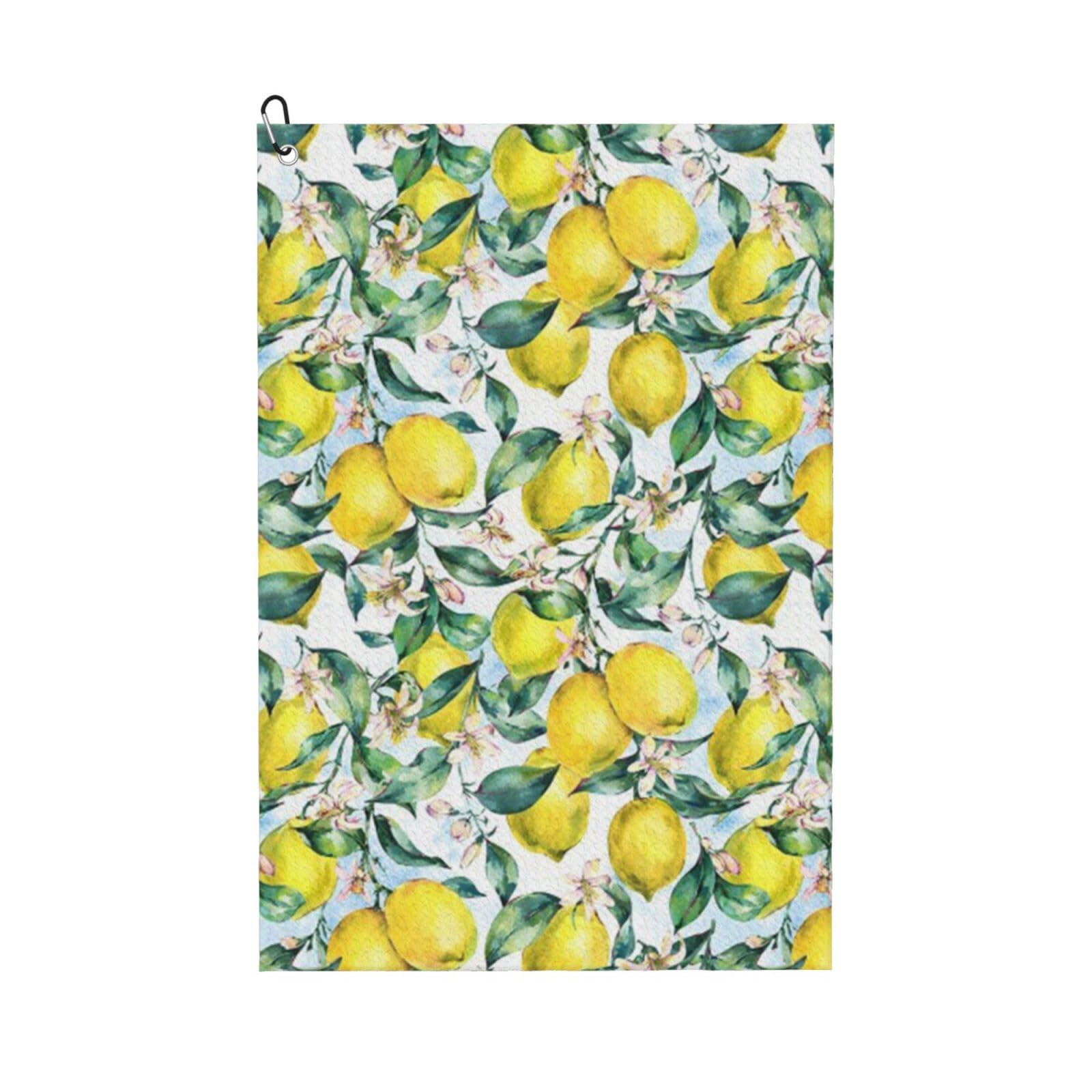 Hnnkloy Vintage Yellow Fruit Lemon, 16x24 in Portable Waffle Golf Towels with Carabiner Clip for Golf Bag