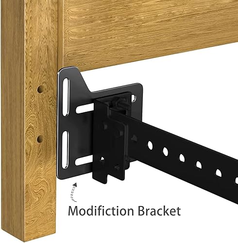 Miniatura 4 de Kit de conversión de marco de cama de 2 piezas, soporte adaptador de marco de cama, placa de modificación de cama resistente, soportes de cabecera