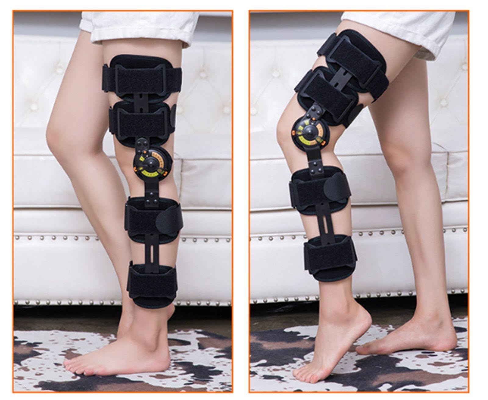 Rodillera ROM con Bisagras, Soporte de Recuperación Ajustable Postoperatorio, Estabilizador de órtesis, Para ACL, PCL, MCL, Desgarro de Menisco y Artritis