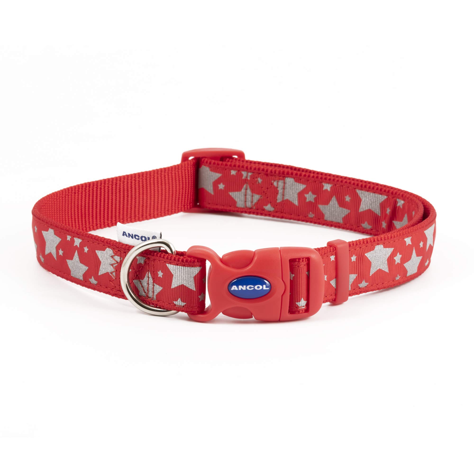 Ancol - Reflective Dog Collar - Red - Adjustable 45cm-70cm