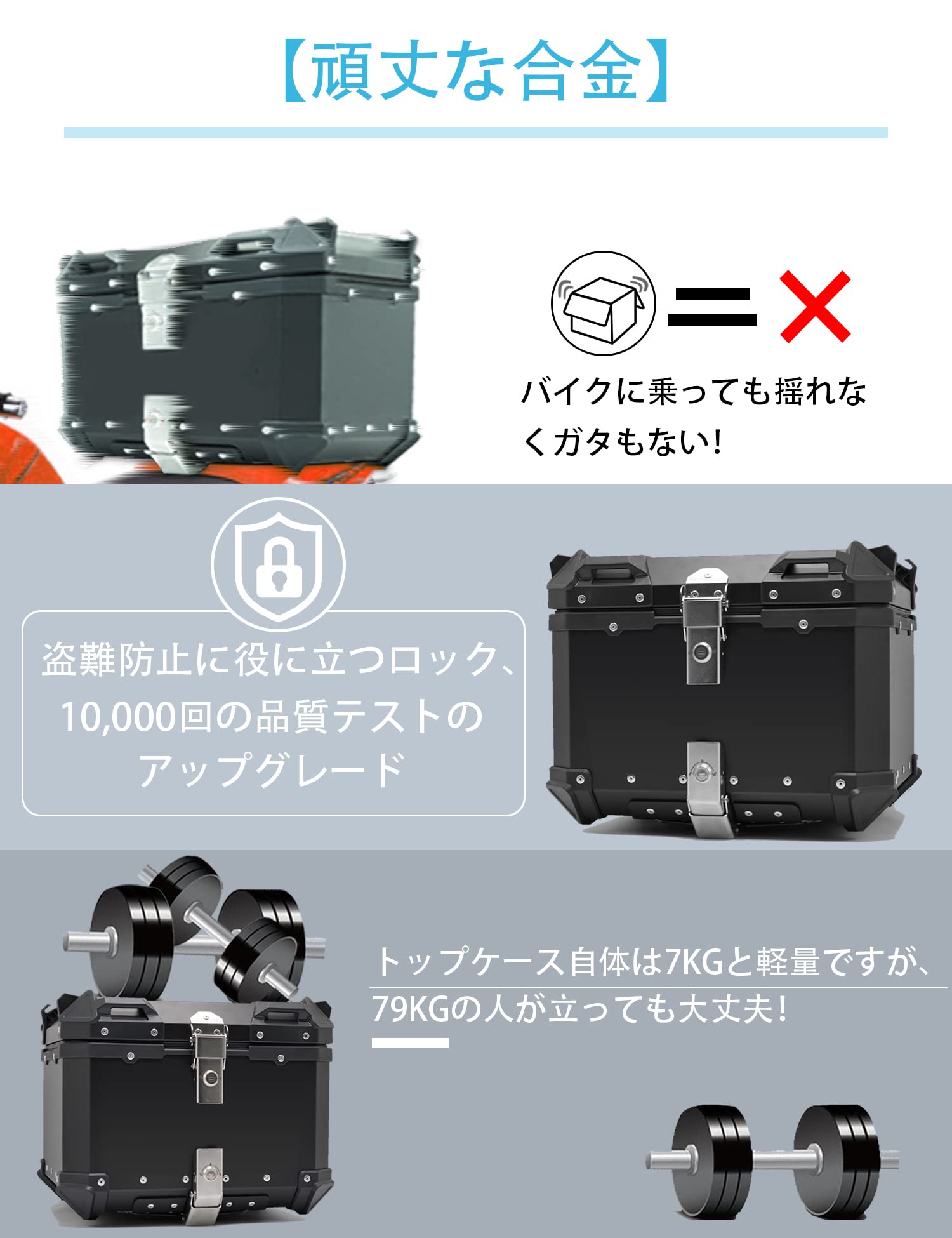 在庫処分 35L バイク用リアボックス ウェリナ テールボックス 大容量