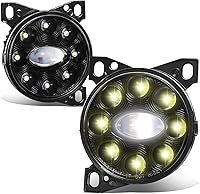 Vista 7 de DNA MOTORING FL-HAY-016-CH - Par de luces antiniebla reflectoras LED completas compatibles con Kenworth T680 2011-2022, carcasa cromada