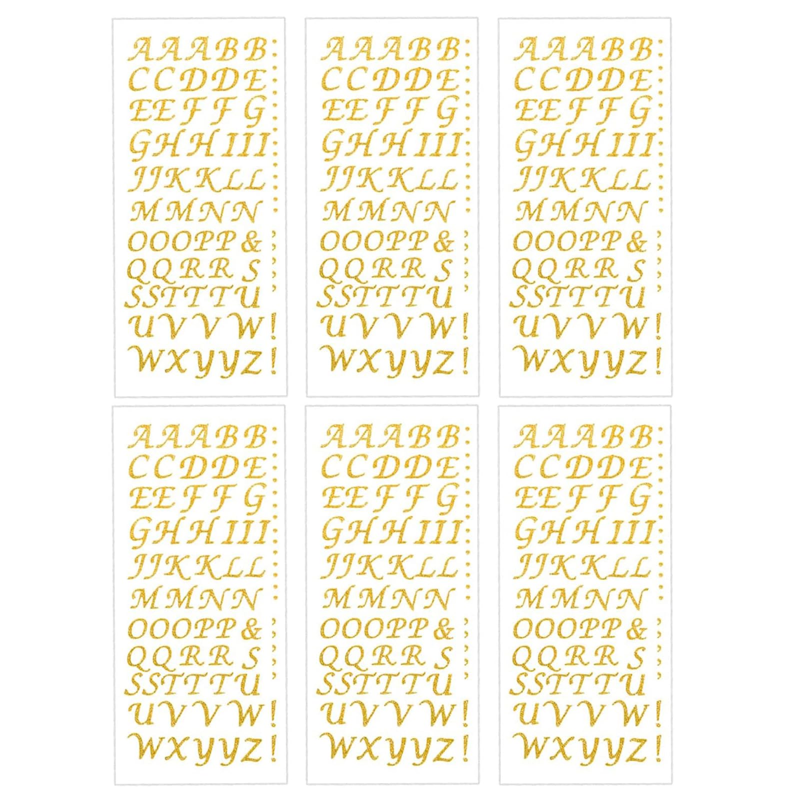 6 hojas de calcomanías de letras doradas, calcomanías del alfabeto, letras de transferencia, letras autoadhesivas, calcomanías impermeables de números del alfabeto para manualidades, manualidades,