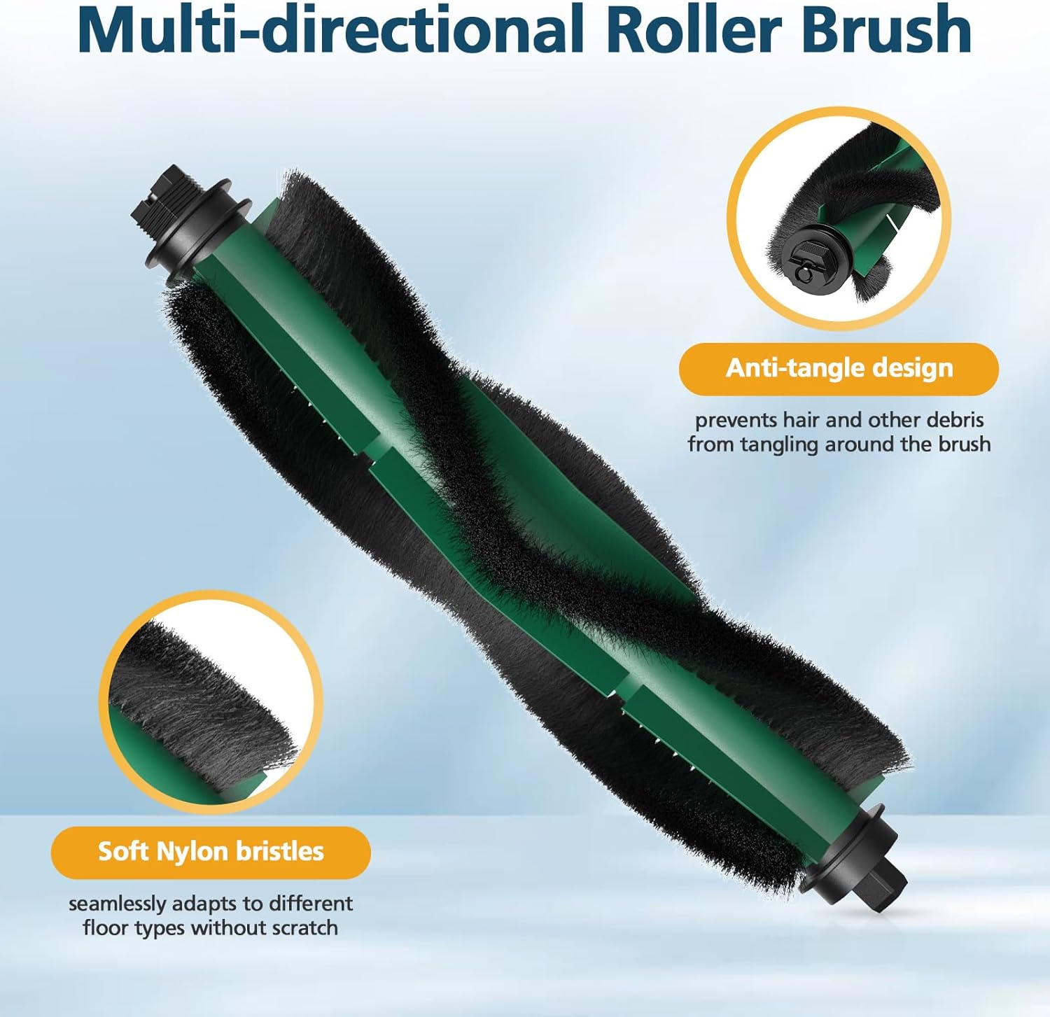 Y0140 Replacement Parts Accessories Compatible with iRobot Roomba 104/105 Vac & Combo, Y0140, Q0120, Y0110, Q011, Q0520 Robot Vacuum, 1 Roller Brush, 4 Hepa Filters, 4 Side Brush, 1 Cleaning Brushes