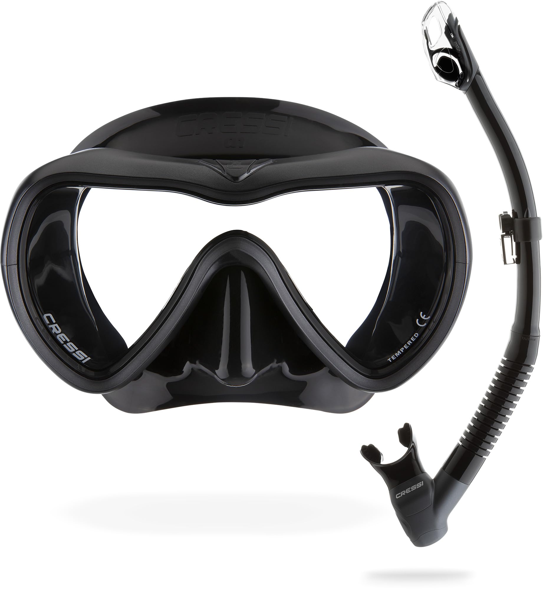 CRESSI A1 Anti Fog + Epsilon Spe Dry Snorkeling Combo Set Black/Titanium