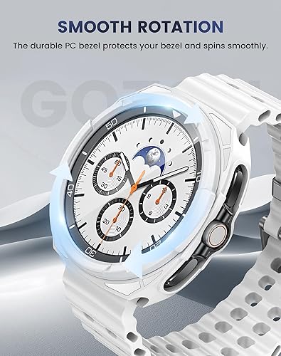 Miniatura 4 de Goton Accesorios 3 en 1 para Samsung Galaxy Watch 6 Classic Protector de pantalla de 1.850 in, carcasa resistente de TPU + 2 protectores de pantalla