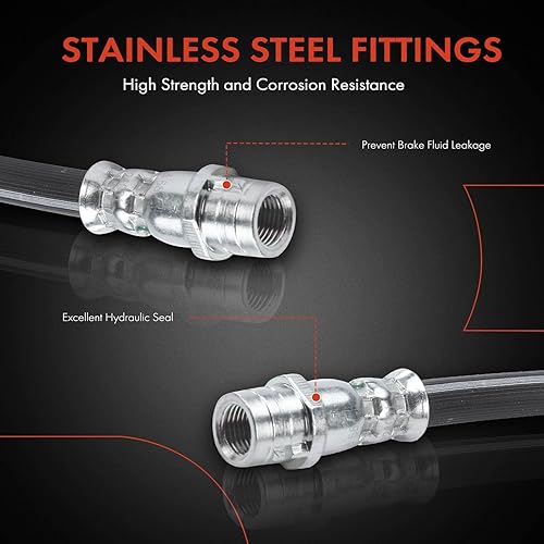 Miniatura 4 de A-Premium Manguera hidráulica de freno interior trasero compatible con modelos Audi y Volkswagen - TTTT Quattro 2000-2006, Beetle 1999-2010, Golf