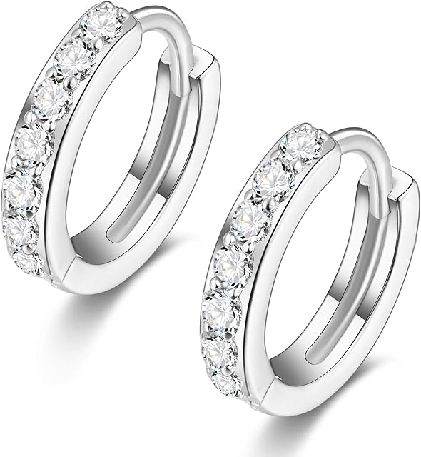 Top Upper Ear Cartilage Earrings Hoops Hinged Clicker 925 Sterling Silver Small Tiny Huggie Hooped Earrings Sleeper