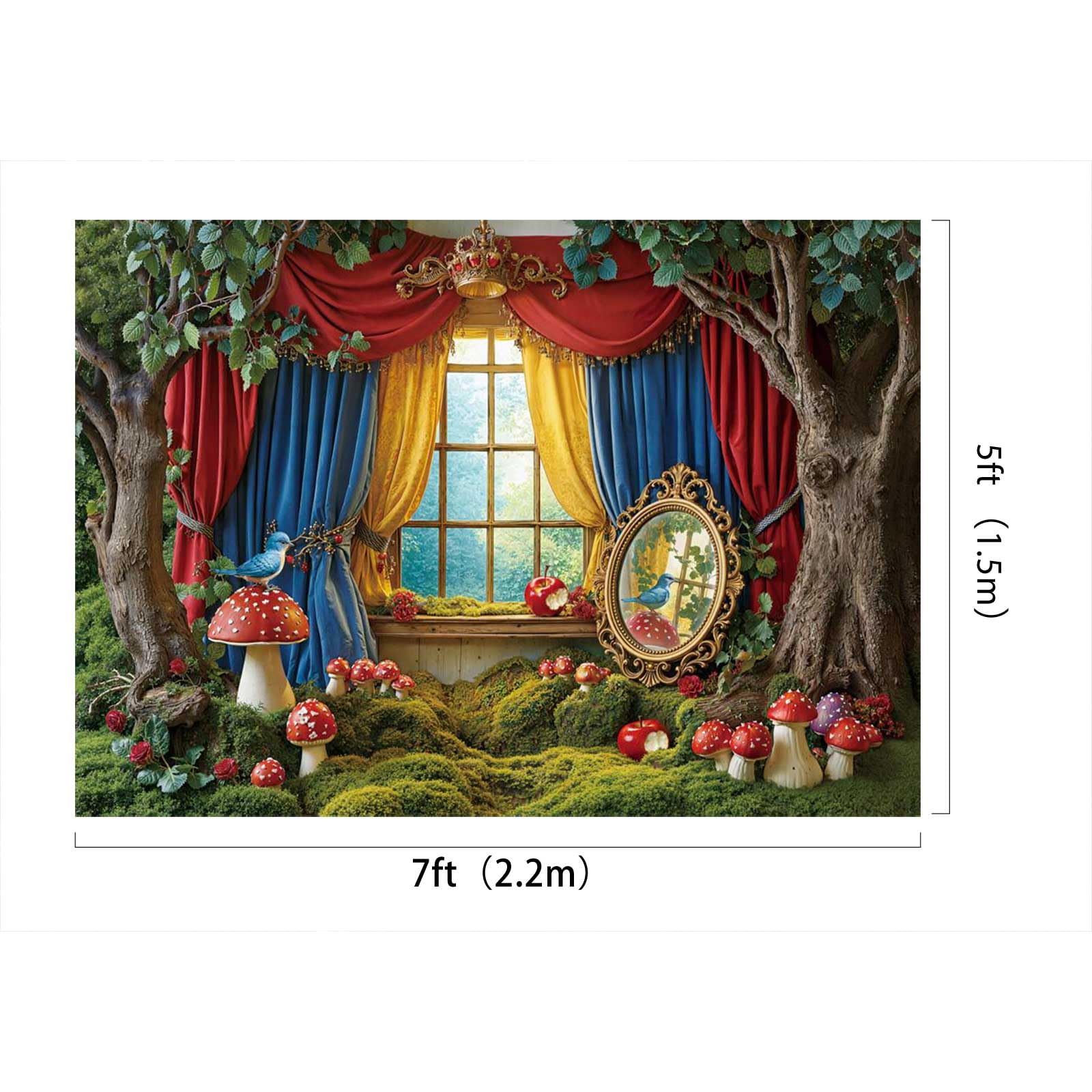 Kate Grzyby Bajkowy Las Tło Fotograficzne 7 x 5 stóp / 2,2 x 1,5 m