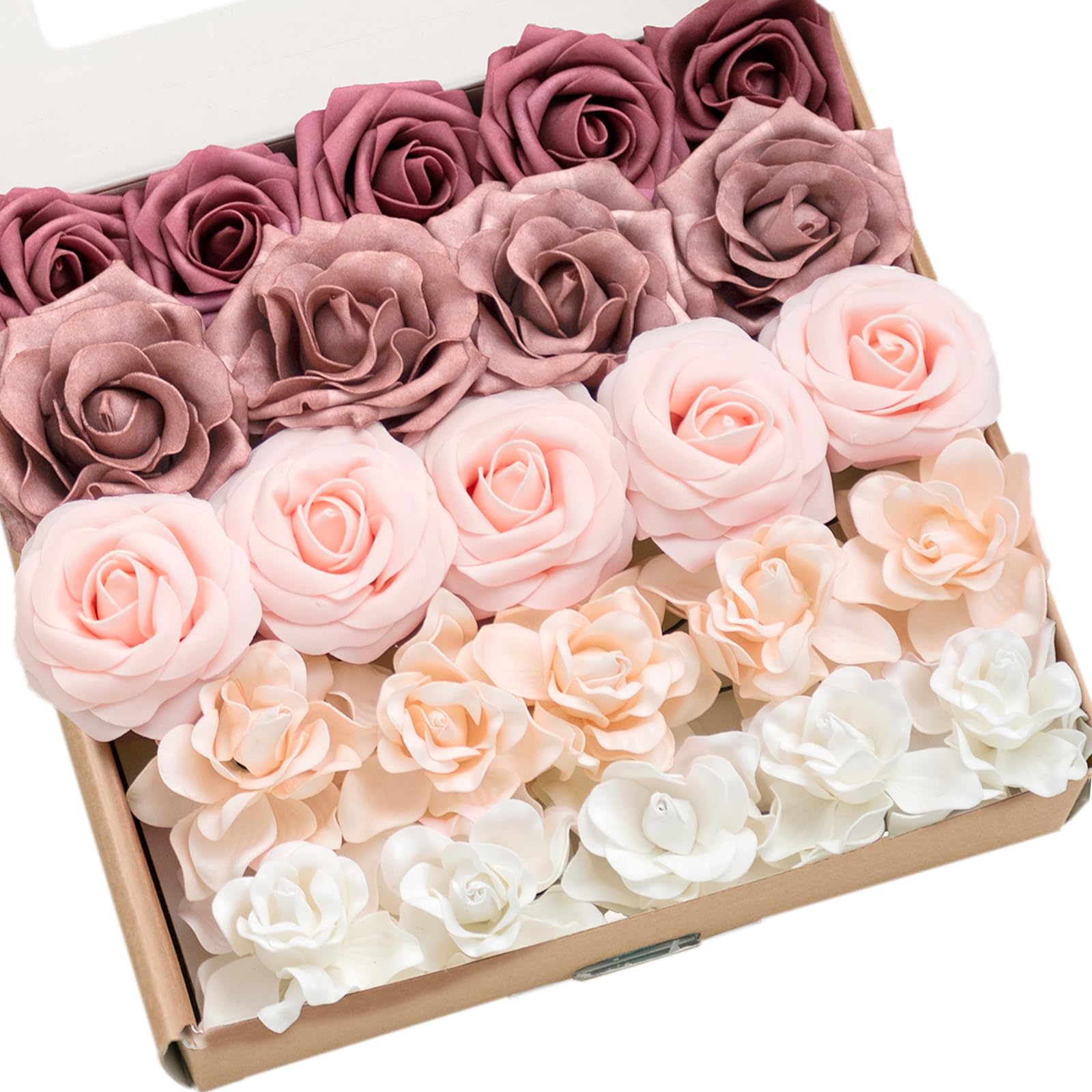 Ling's Moment Artificial Flowers - Orange & Dusty Rose -23