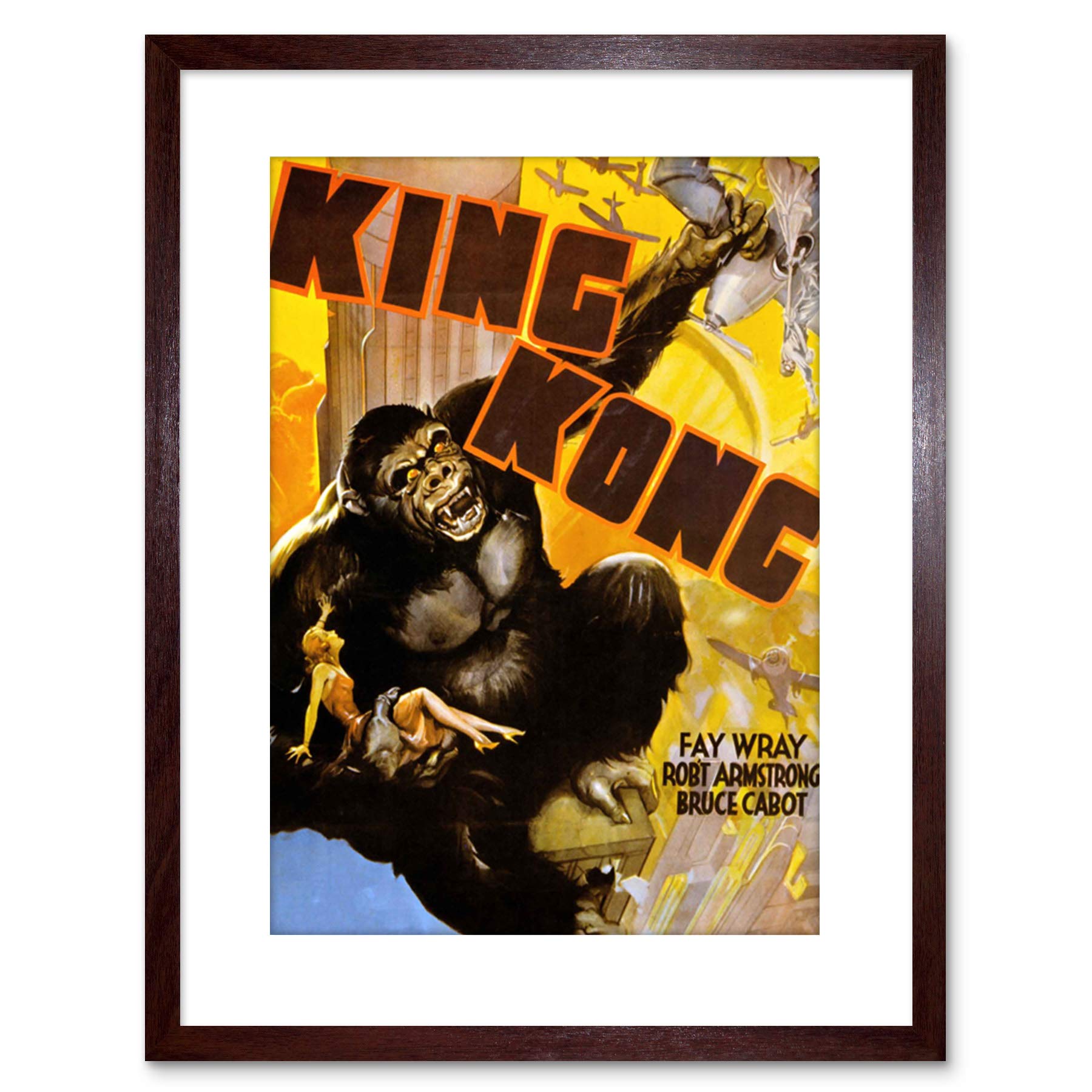 Wee Blue Coo Movie Film King Kong Classic Gorilla New York Horror Framed Wall Art Print