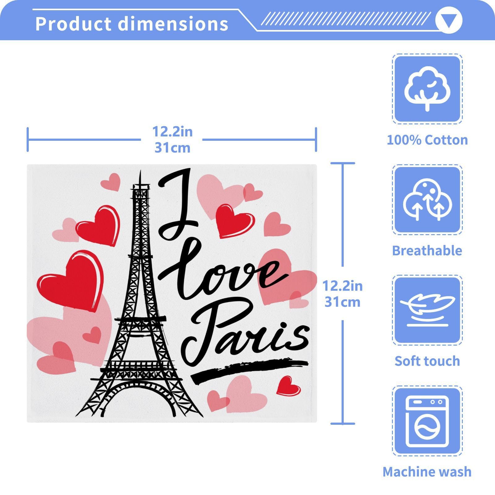 Lot De 20 Serviettes Romantiques Sur La Tour Eiffel Comme Décoration De Table Pour Mariage Et Amoureux De Paris 33 X 33 Cm