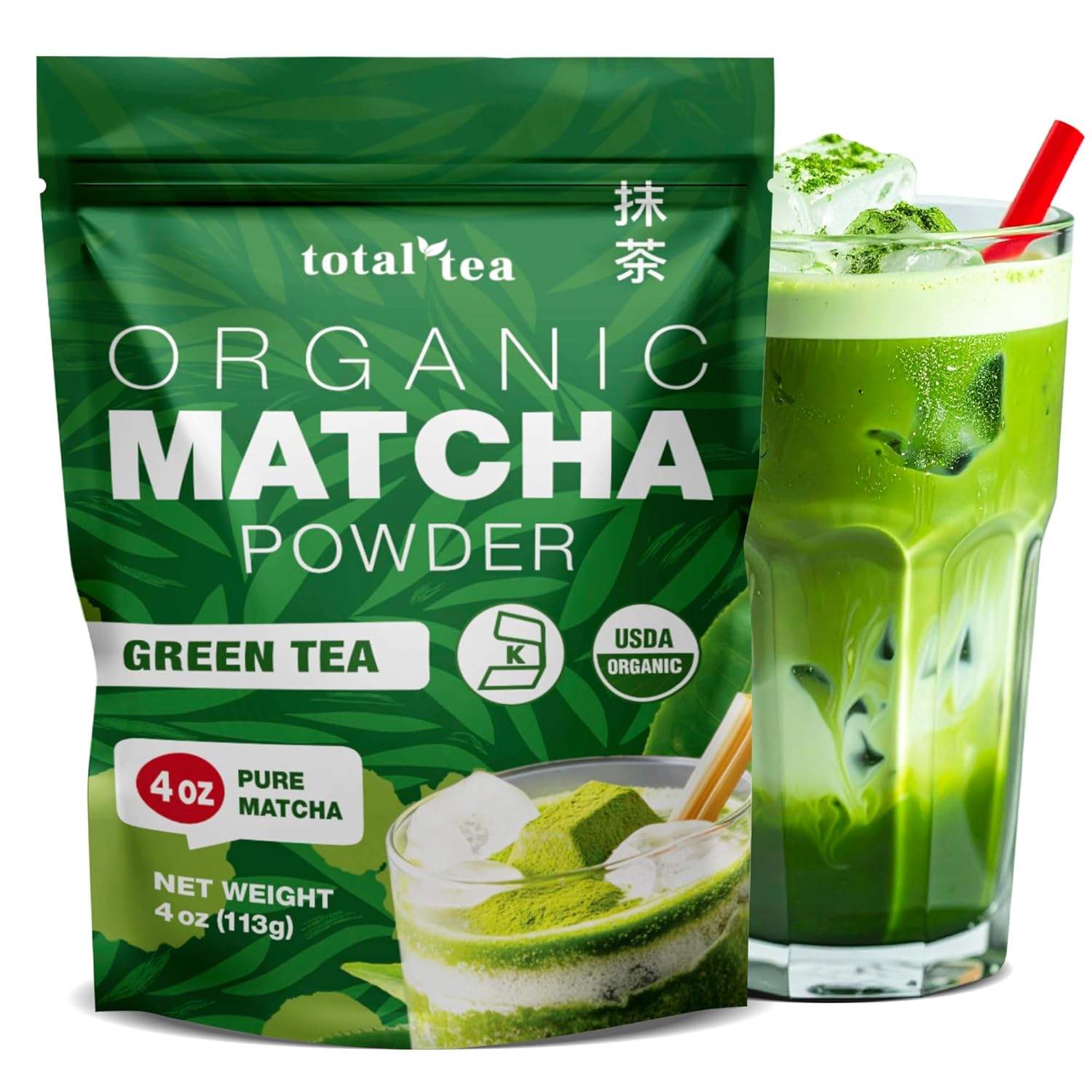 Organic Matcha Green Tea Powder 4-Oz Certified USDA Organic Powder for Matcha Latte Tea and Smoothies Kosher Non-Gmo