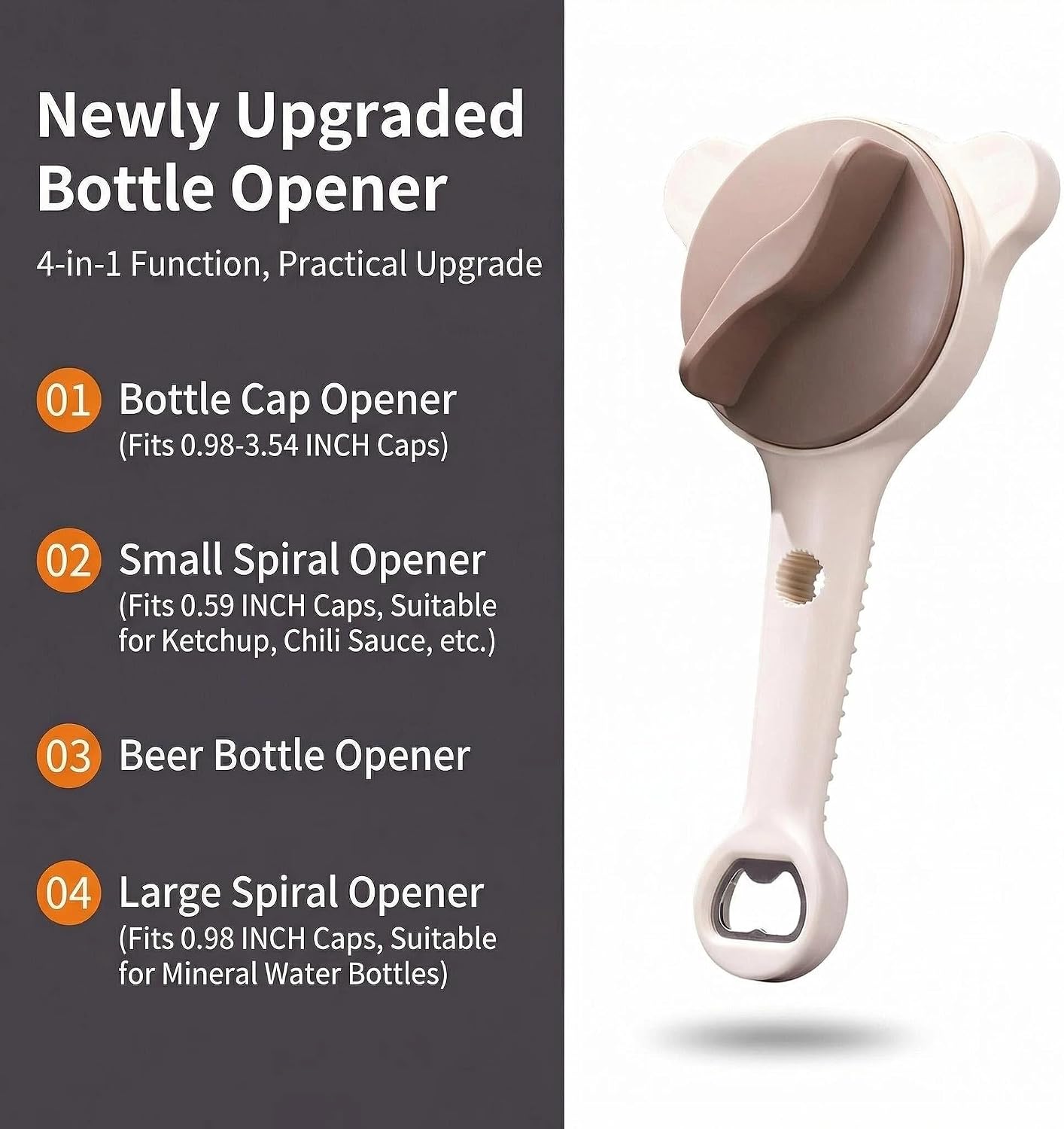 Adjustable Jar Opener for Weak Hands & Seniors with Arthritis, Can Opener Tool for 1-3.5 Inch Lids, Multifunctional Bottle Opener Gripper, Essential Kitchen Gadgets for Tight Caps (1PCS)