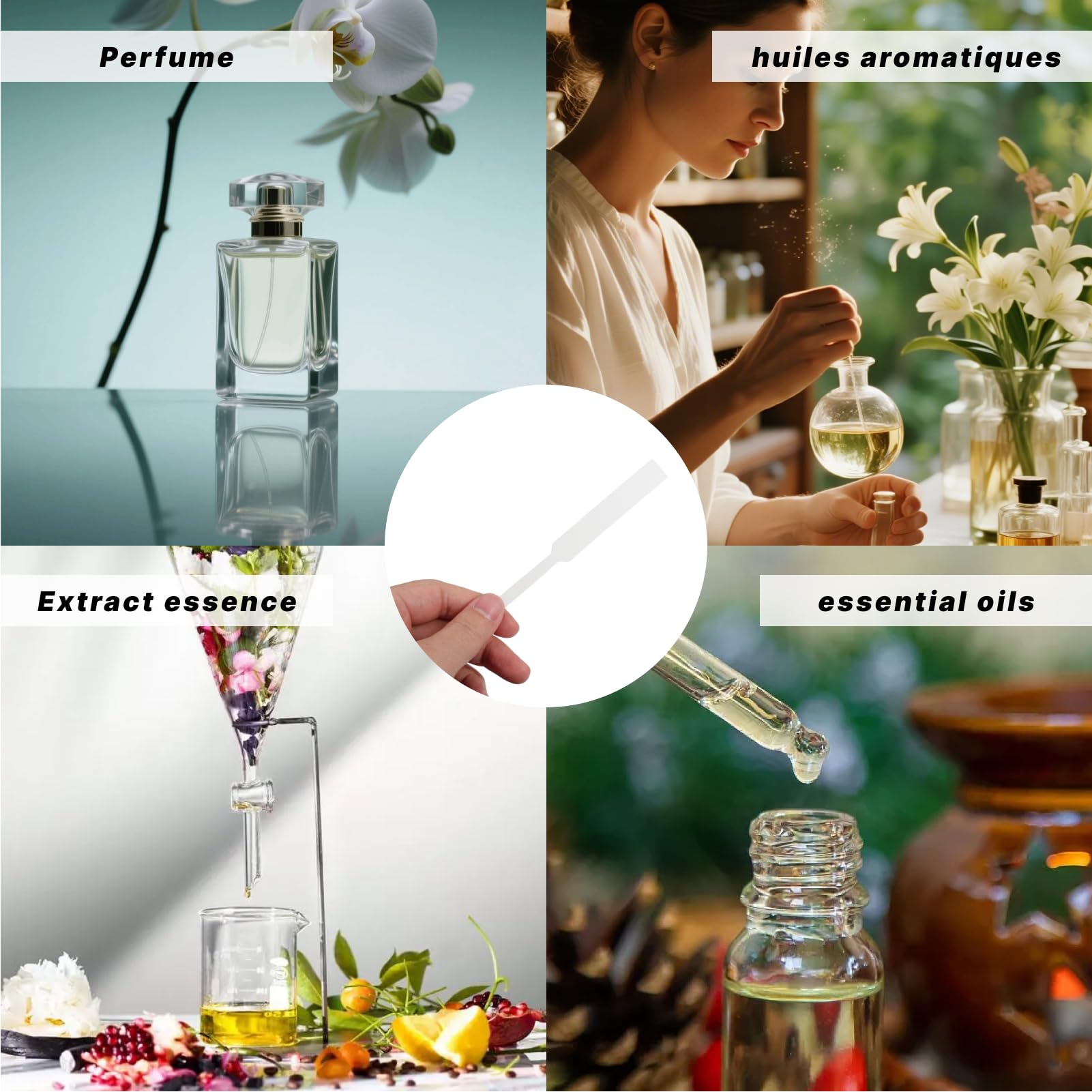 Pack de 500 Testeur de Parfum 13 cm Blanches, Papier Absorbant Épais pour Échantillonnage d’Eaux de Parfum, Huiles Essentielles et Aromathérapie Têtes Larges et Étroites pour Marquage et Test Précis