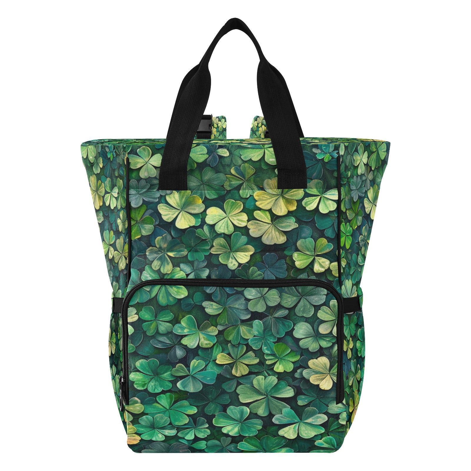 TréBoles Verdes Hoja Natural Mochilas de Pañales para Gran Capacidad Pañal Bolso Mochila para Viajar al Aire Libre Mamá y Papá