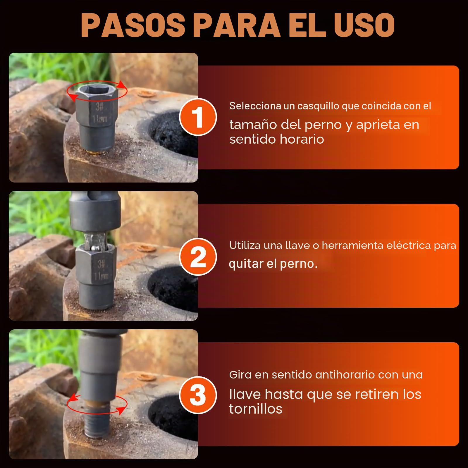Juego de Extractores de Tornillos, 22 Piezas | Extractor de Tornillos, Para Quitar Dañados, Congelados, Tuercas Oxidadas, Tornillos y Pernos