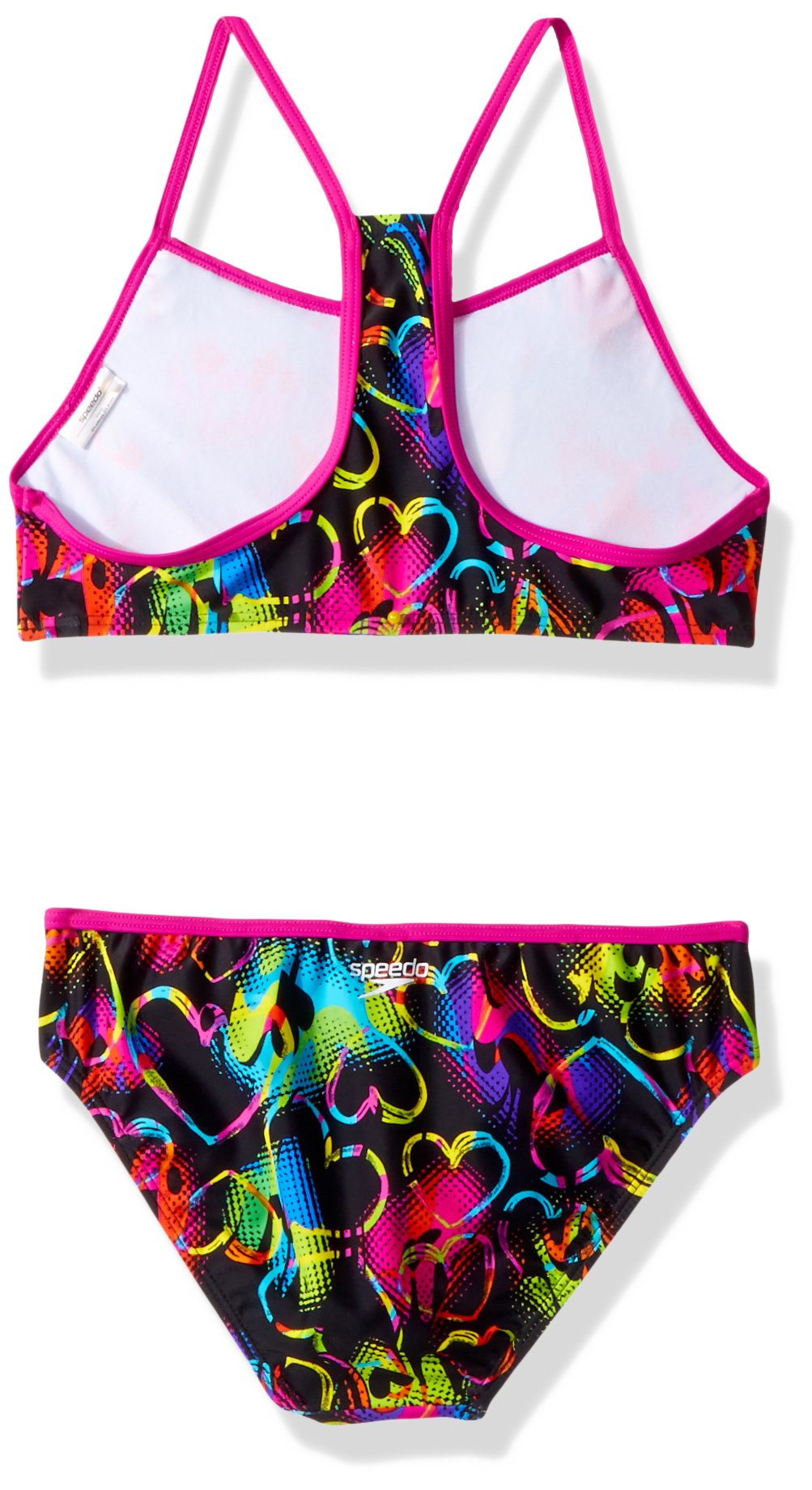 Speedo Girls Diamond Geo Racerback Tankini Pink Size