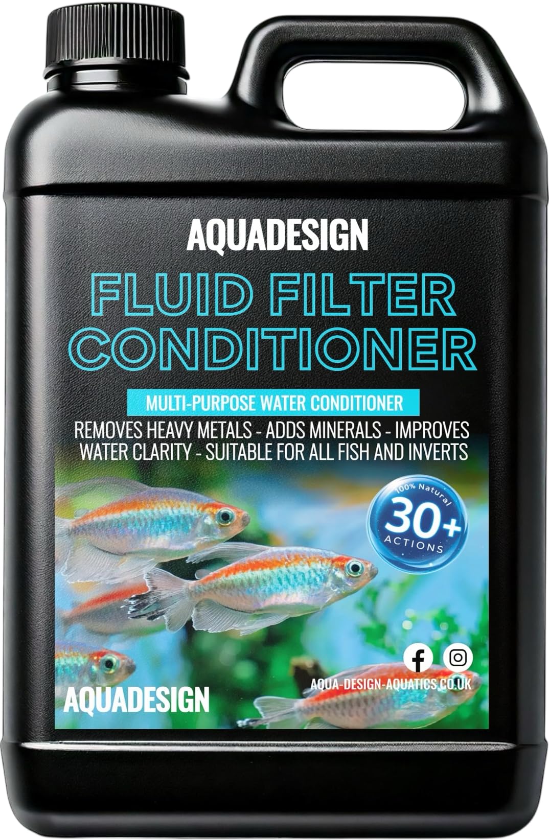 AquaDesign FLUID FILTER MEDIUM 2500ML Aquarium Tap Safe Water Conditioner - Chemical Free