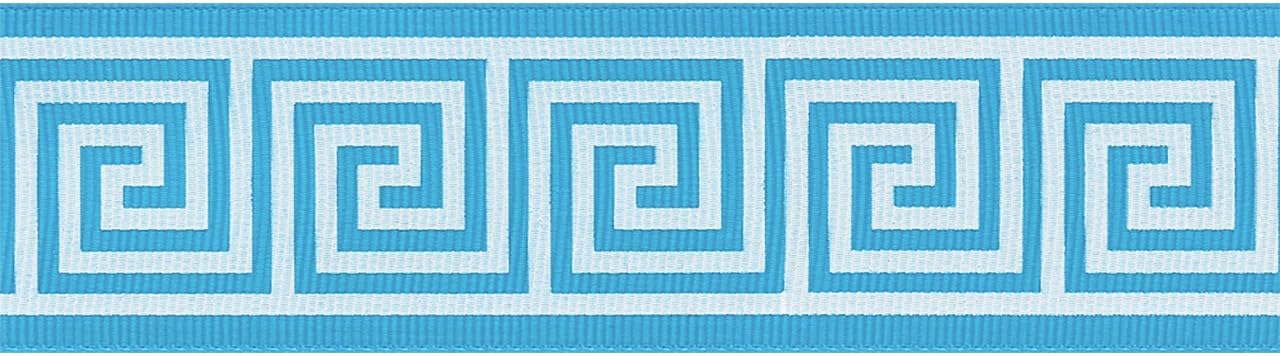 Morex Ribbon Greek Keys Ribbon, 1 1/2" by 25 yd, Turquoise