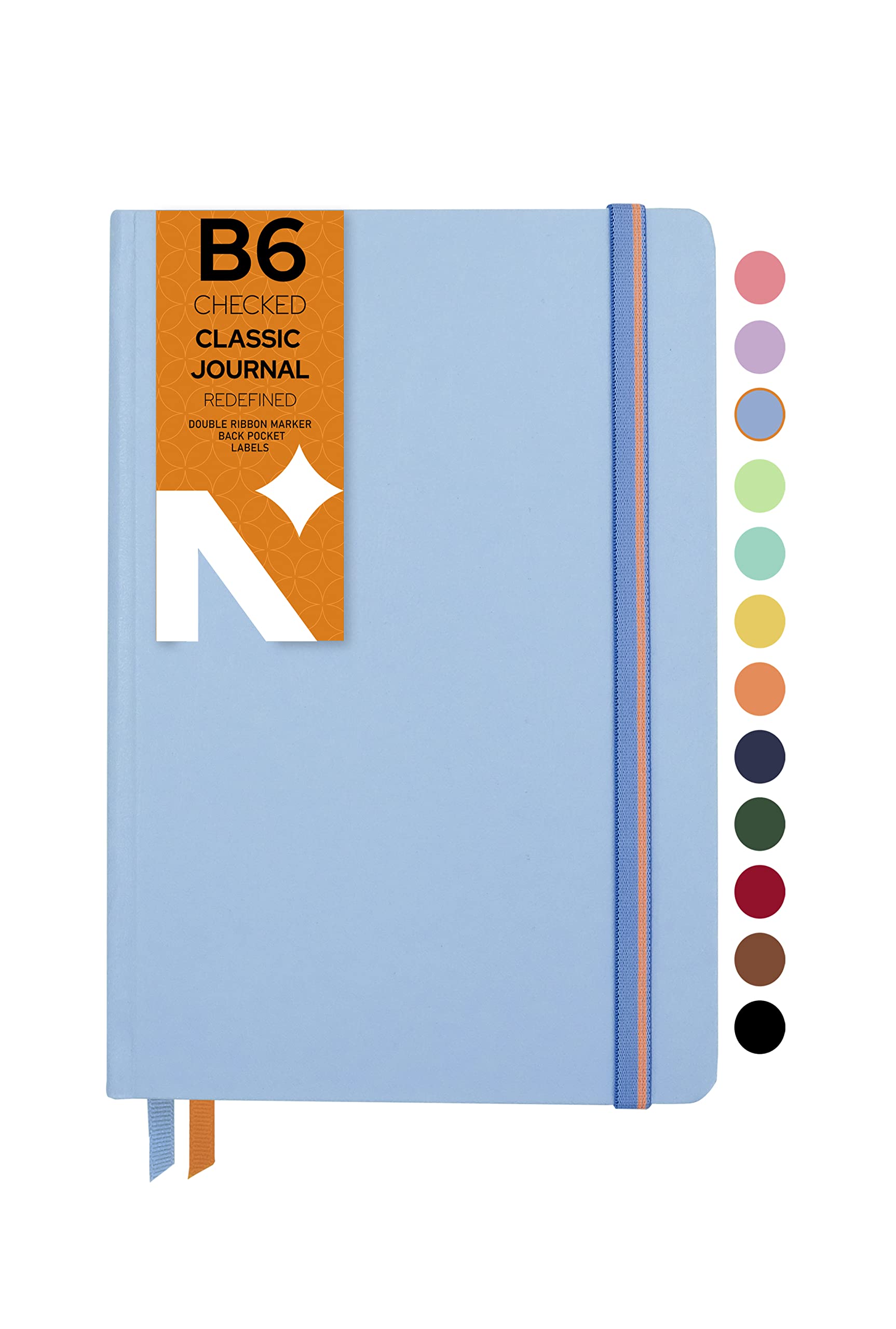 NEORAH - B6 Squared, Notebook – Checked Journal -160 Pages-110 GSM- (175 mm x 125 mm)-2025 Office Notebook, Planner -Completely HANDMADE for journaling, writing,Note Taking, Diary for women and men-LIGHT BLUE