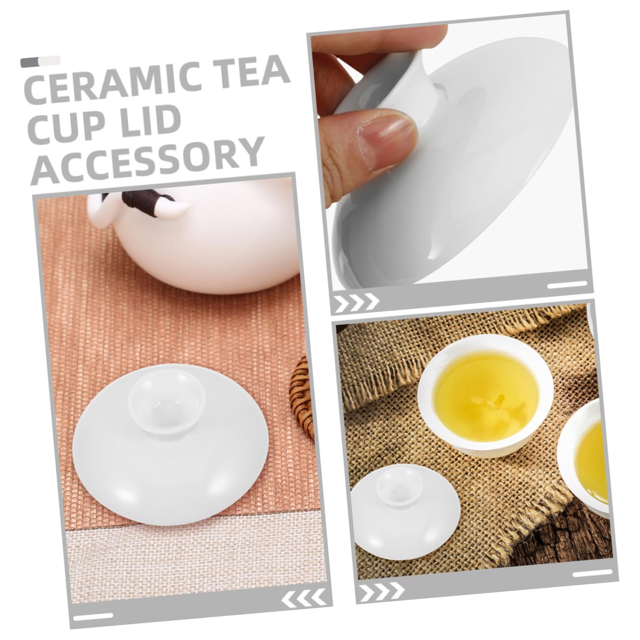 SMASOLO Tapa de Taza de Cerámica para Té Azul y 7 Cm, Cubierta Resistente al Calor, Accesorio para Teteras y Cuencos, Adecuado para Hogar y Oficina, Tapa Repuesto Elegante y Funcional