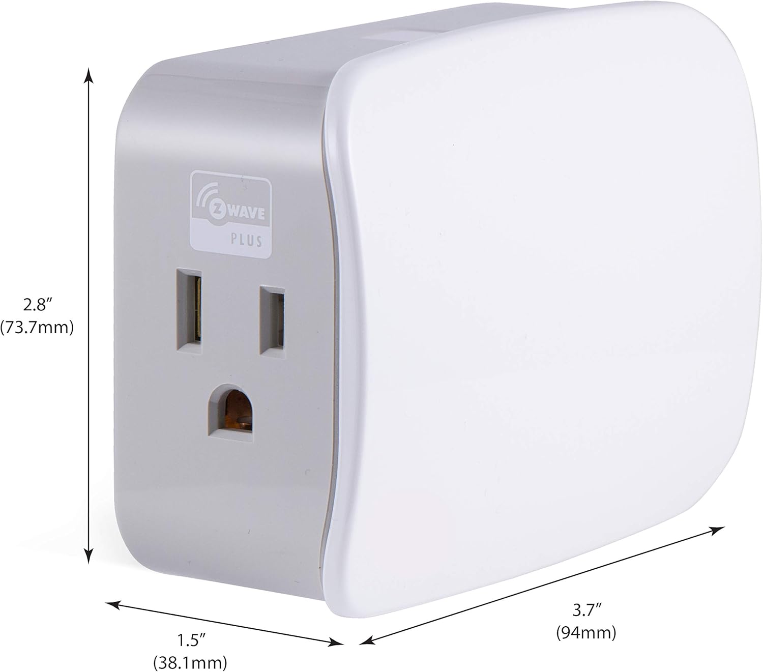 GE Enbrighten Z-Wave Plus Smart Switch Plug-In, 2 Simultaneously Controlled Z-Wave Outlets, Works with Alexa, Google Assistant, Repeater/Range Extender, ZWave Hub Required, 14282, White