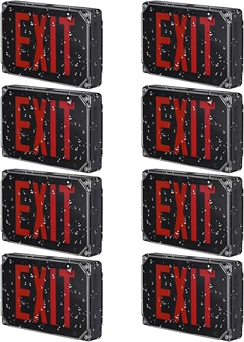 Miniatura 8 de LEONLITE Señal de salida LED roja, luz de salida de ubicación húmeda con batería de respaldo, certificación UL, iluminación de emergencia cableada