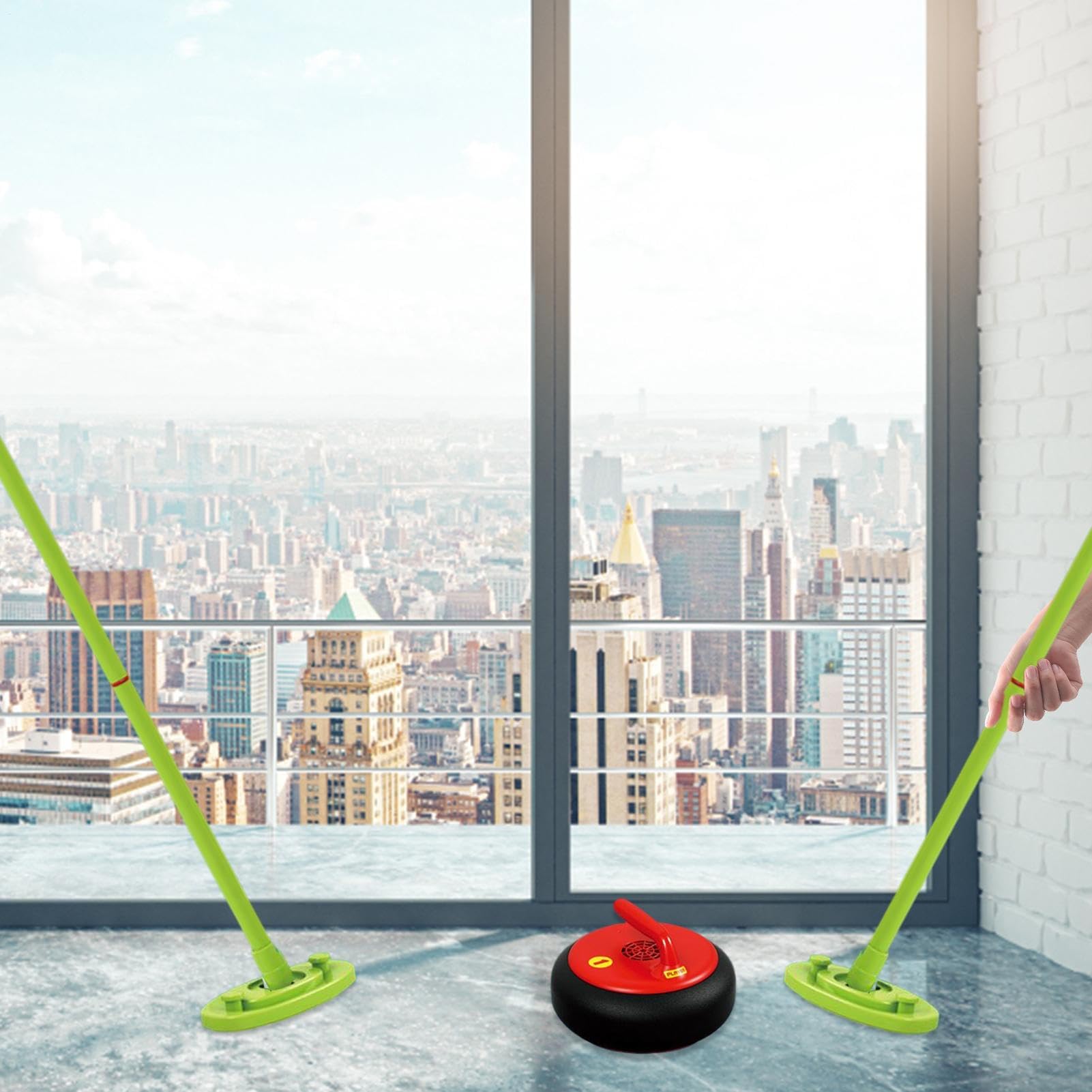 Articles De Curling - Jeu De Sport pour, Set De Curling avec Brosse Lumineuse Électrique | pour Le Salon Intérieur, Développez La Créativité Et La Concentration Tout en Jouant, Parfait pour La