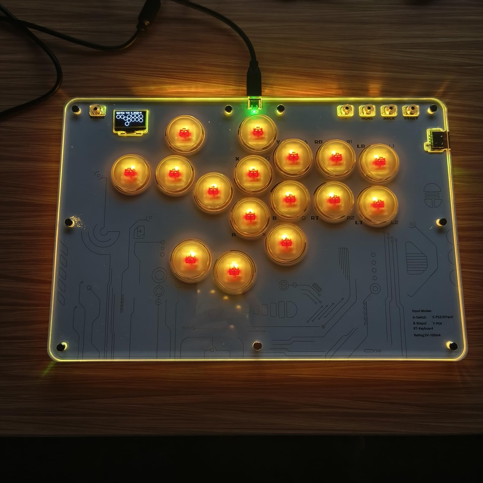 Controller Arcade per PS 5 Slim Pro 16 tasti con Turbo RGB
