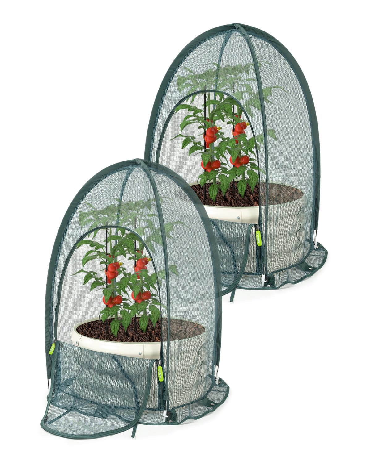 Photo 1 of Porayhut Pop-Up Garden Net Cover, 2-Pack, Green