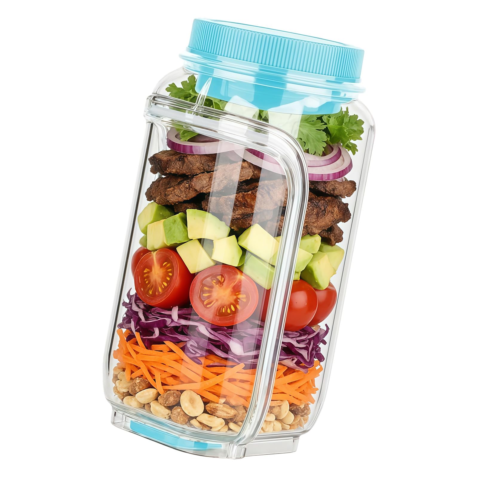 HUANGING Efficient Square Salad Container for Storage and Design Saving Kitchen Refrigerator Space Square Food Storage Jar