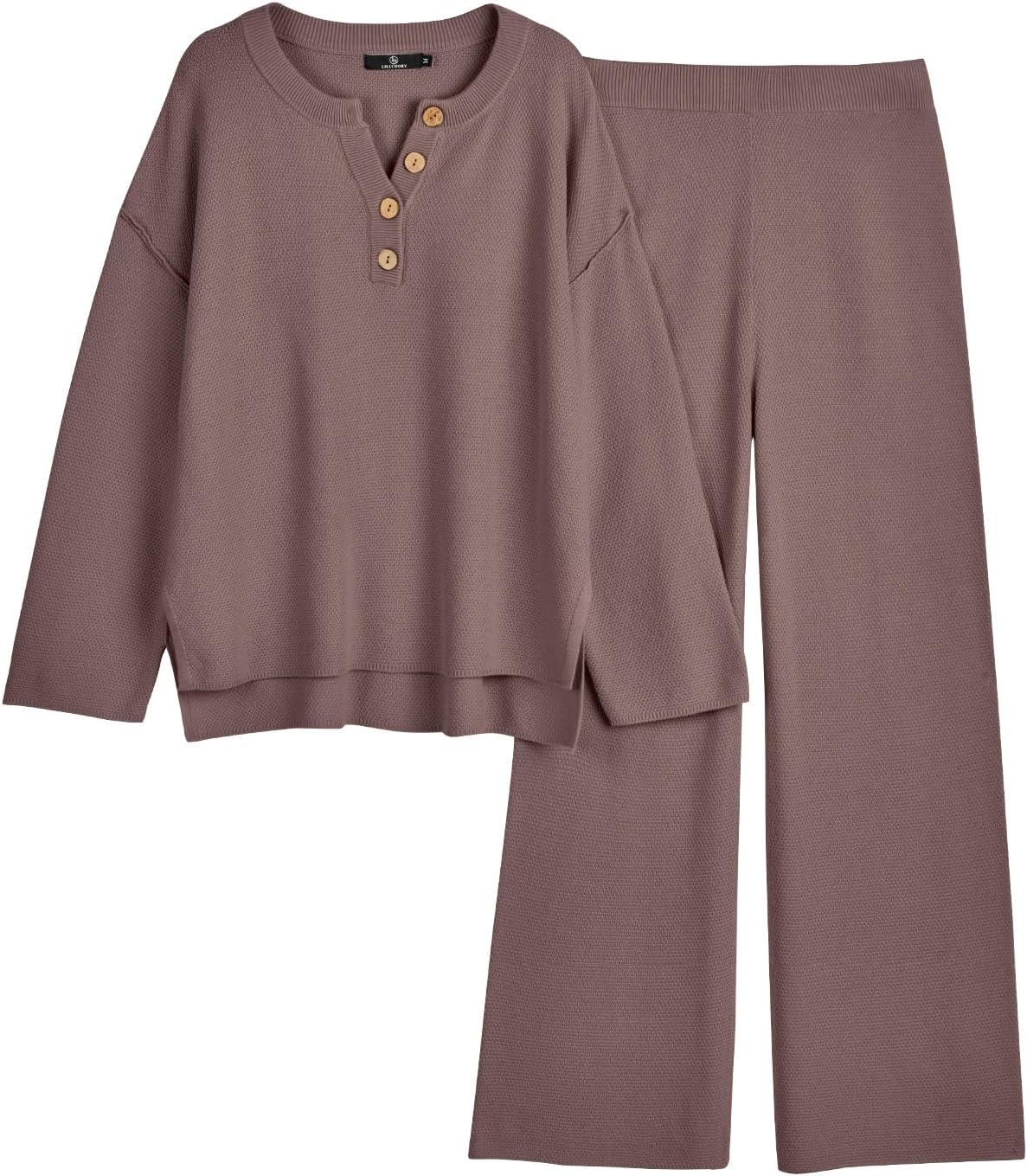 LILLUSORYWomen's 2 Piece Lounge Sets Oversized Slouchy Matching Sets Cozy Knit Sets