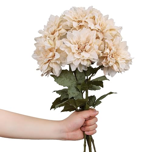 DuHouse 6PCS Artificial Dahlia Flowers,23.5" Long Stems Fake Flowers for