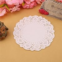 Vista 5 de DECORA 4.5 pulgadas blanco redondo papel encaje Doilies para la decoración de vajilla de boda 200pcs