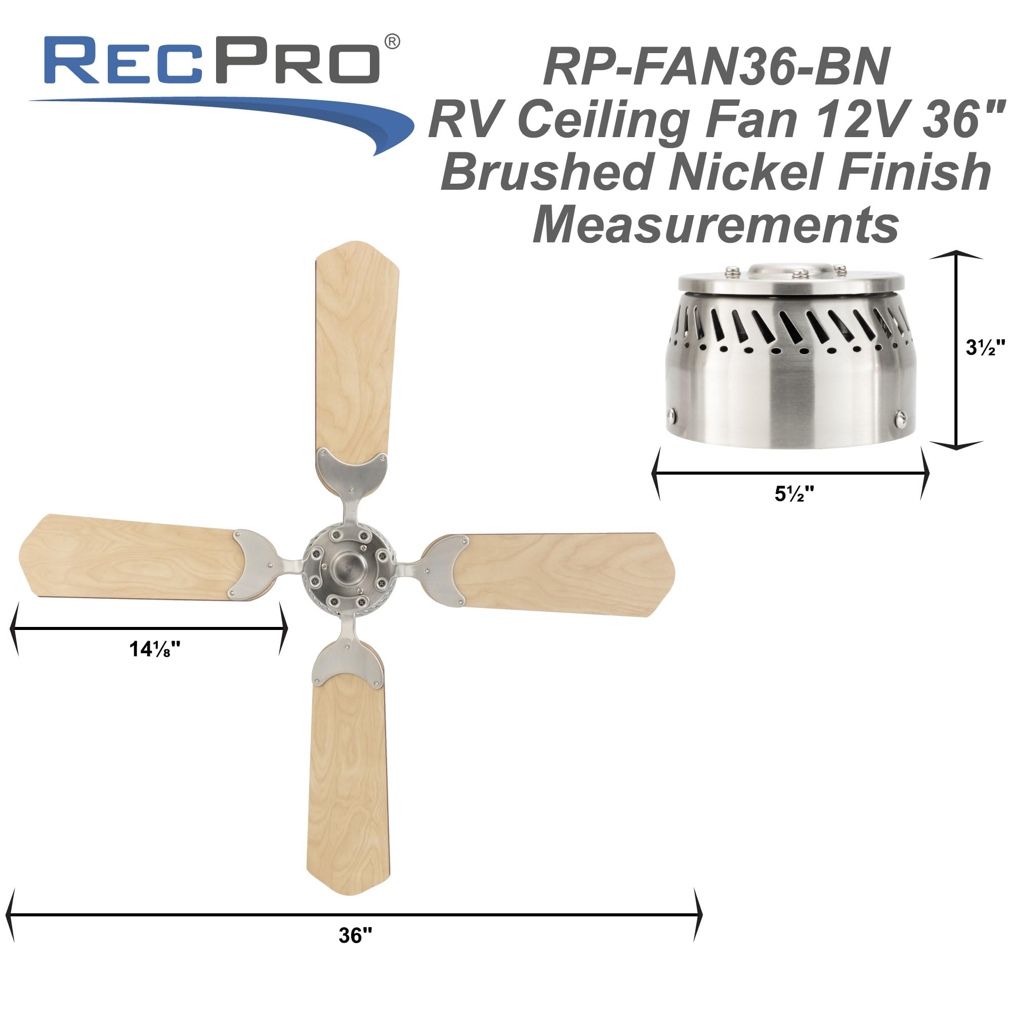 Amazon.com: RecPro RV 12V Ceiling Fan | 4-Blade | 4-Speed