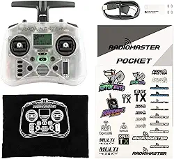 RadioMaster Transmissor RC para drone FPV – (M2) com gimbals Hall, EdgeTX, ELRS de 2,4 GHz, compartimento de módulo nano, carregamento USB-C, antena dobrável, design leve (transparente)