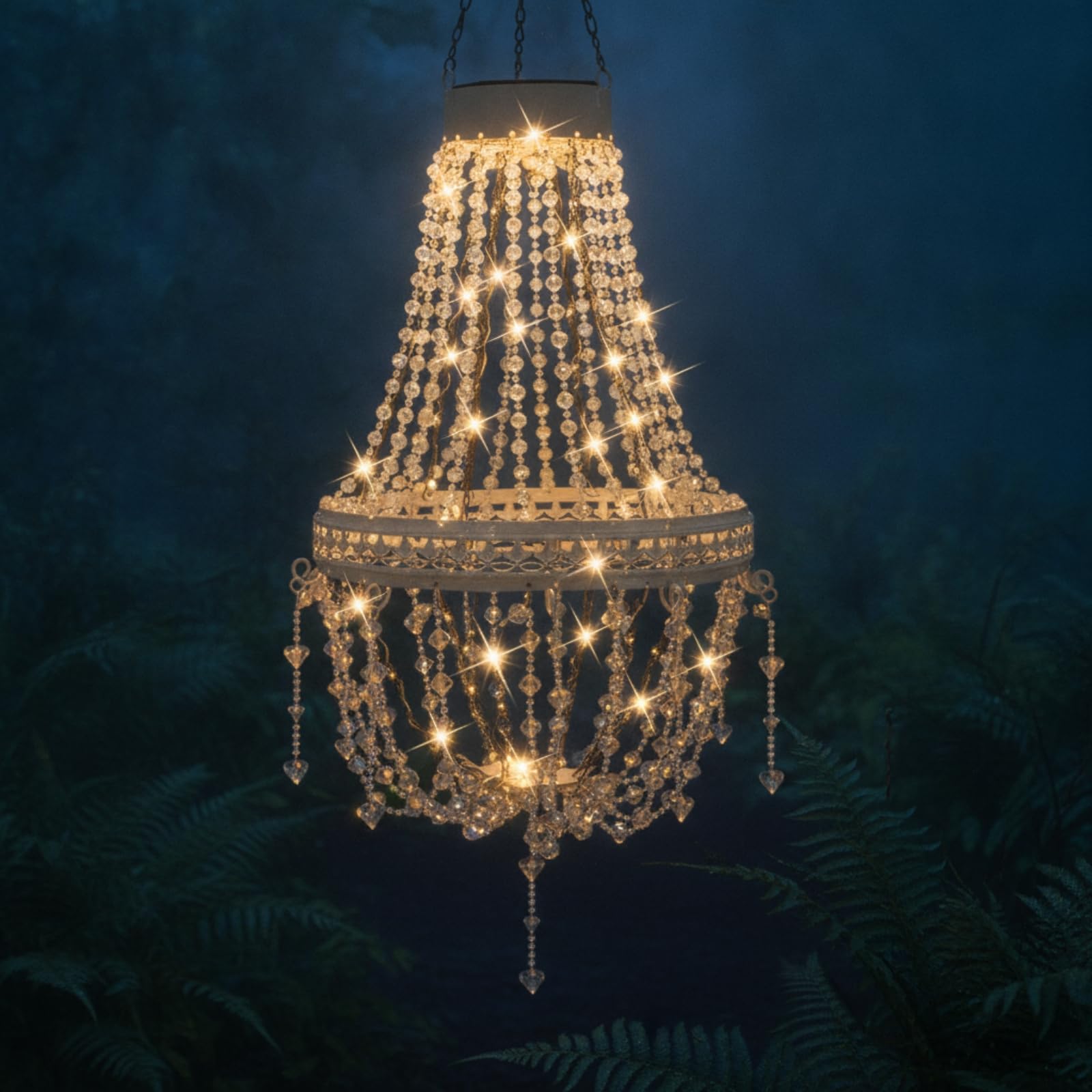 Qianly Sospensione Solare da Esterno Lanterna a Sospensione con Decorativo Decorazione Luminosa per Patio,