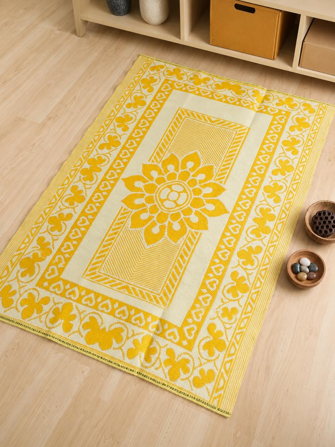 Multipurpose Plastic Floor Mat, 5x7 ft, for Indoor & Outdoor (Yellow)-image-43