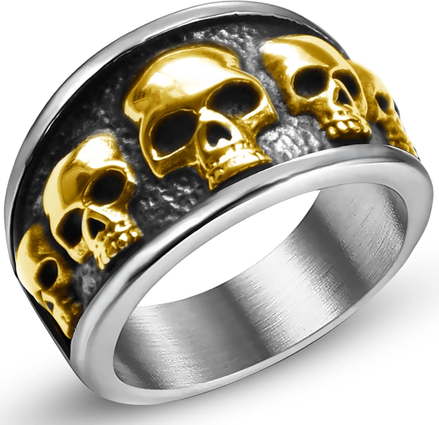 Stainless Steel Cool Skull Rings Gothic Death Skull Skeleton Cocktail Party Biker Statement Retro Vintage Ring