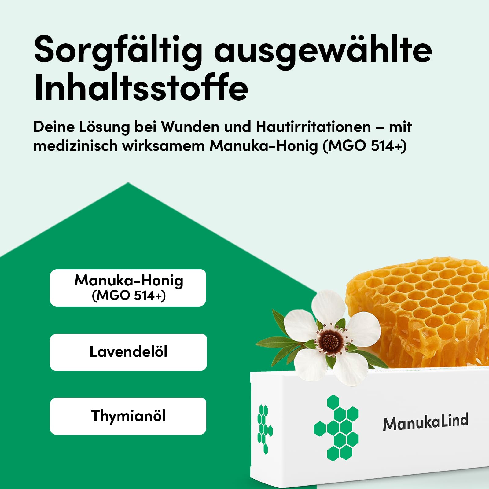 Wundheilsalbe (30g) - Natürlich wirksam mit Manuka-Honig MGO 514+ - Wund und Heilsalbe für alle Wundheilungsphasen - Zuhause und Unterwegs