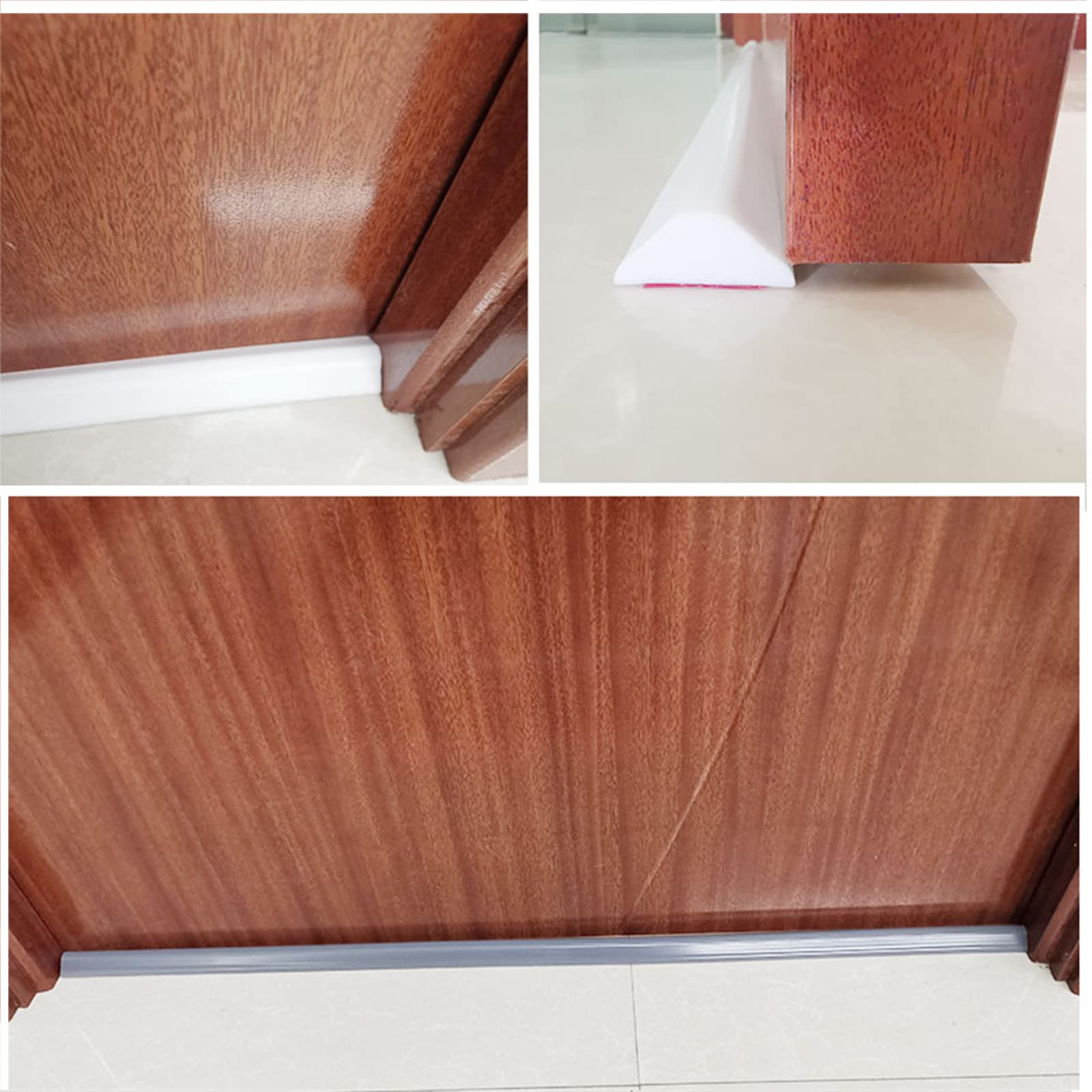 Barrera de Ducha y Sistema de Retención de Agua para el Umbral de Ducha Plegable Tiras de Tope de Agua de Silicona Flexible Ducha Presa de Puerta para Separación Húmeda y Seca(Size:300cm,Color:blanco)
