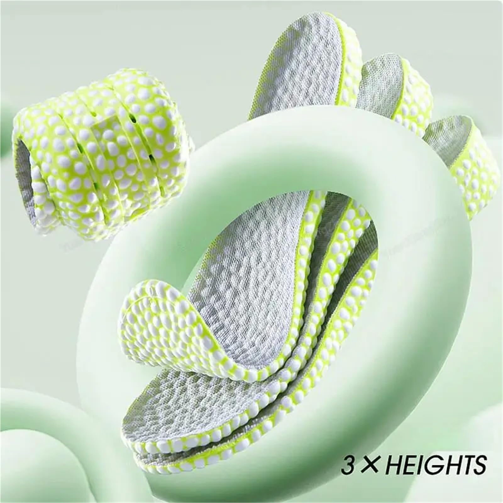 Plantillas Altura Hombre Plantillas Suaves For Zapatos De Hombre Y Mujer, For Aumentar La Altura, Cómodas For Correr, Deportivas, 1,5 A 3, Cm(2.5CM-Green,EU35-36)